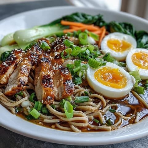 Steaming Healthy Miso Chicken Noodle Bowls with soba noodles, bok choy, and tender chicken, ready for a cozy dinner.