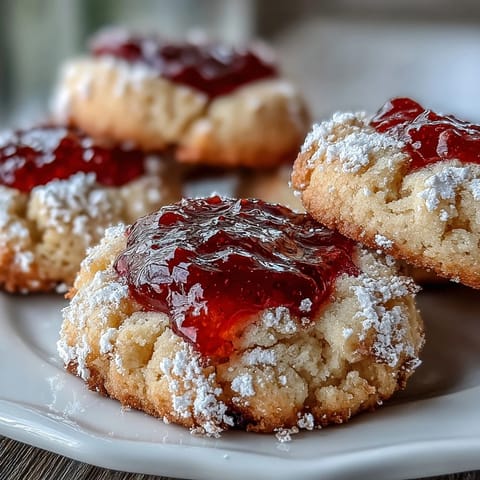 Strawberry Picnic Thumbprint Cookies