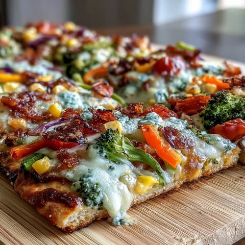St. Pattys Rainbow Veggie Flatbread