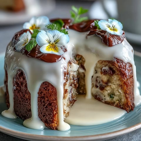 A vibrant Spring Floral Drip Cake with Lemon Frosting, decorated with edible flowers and white chocolate ganache.