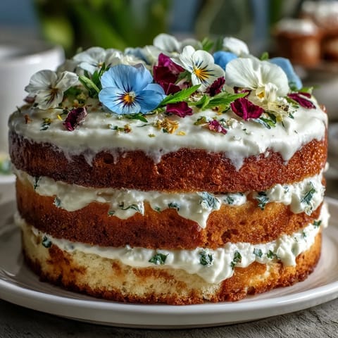 Spring Cake Lemon Edible Flowers #1587