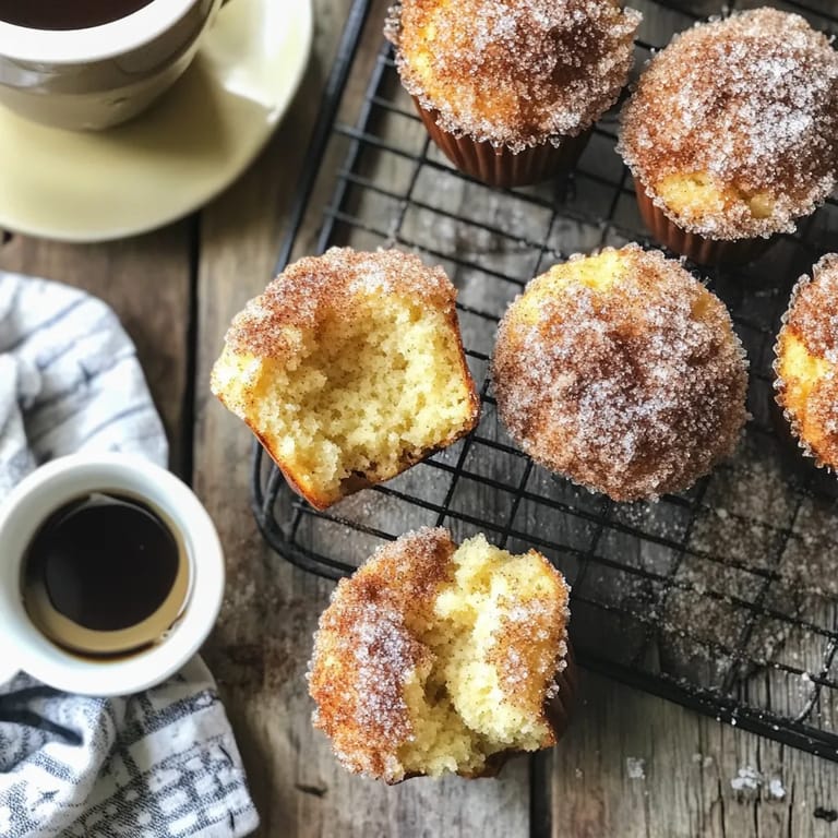 A cup of coffee next to a plate of muffins.
