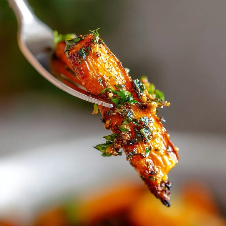 A fork is holding a piece of food.