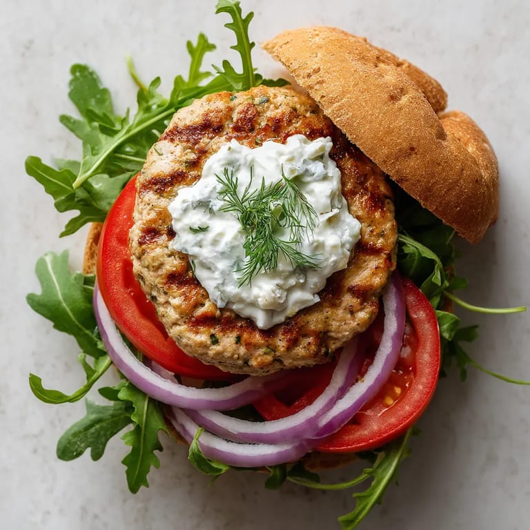 A sandwich with meat, lettuce, tomato, onion, and white sauce.