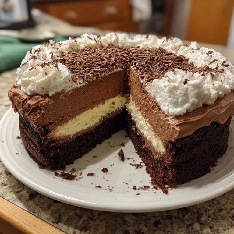 A slice of chocolate cake on a plate.