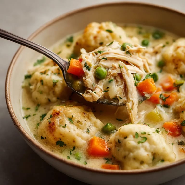 A bowl of soup with a spoon in it.