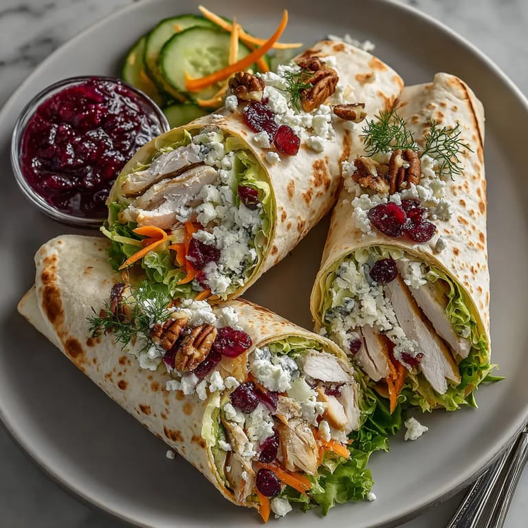 A plate of food with a wrap and a sauce.