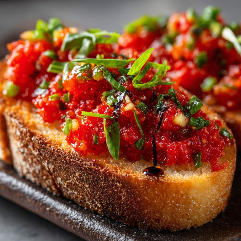 A slice of bread with tomato sauce on it.