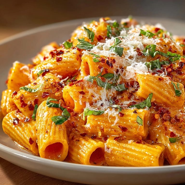 Homemade Spicy Vodka Pasta Express swirls on a fork—a simple yet satisfying Italian-American dinner.