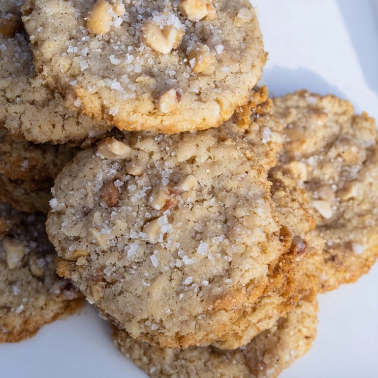 Homemade German Hazelnut Butter Cookies with toasted nuts, baking on a parchment lined sheet.