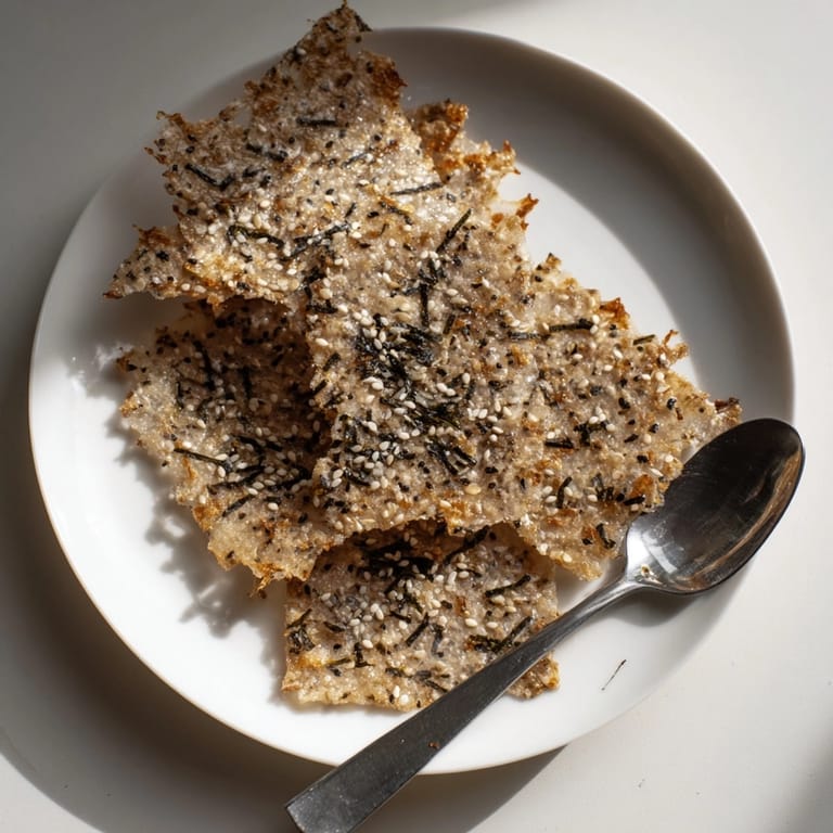 Homemade Seaweed &amp; Sesame Rice Crisps: a delicious, gluten-free snack with Asian-inspired flavors.