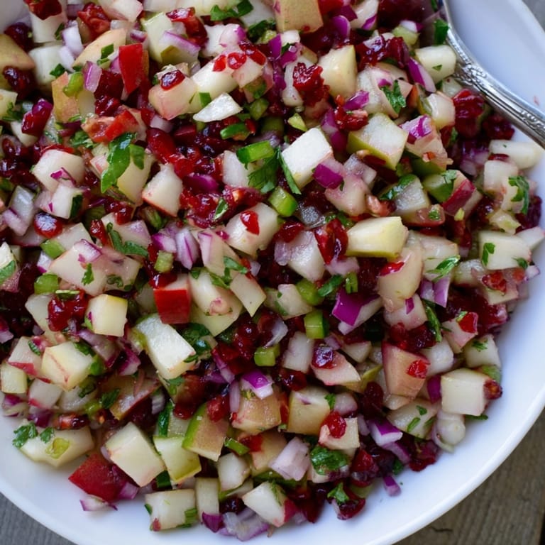 Freshly made Pear and Cranberry Jalape&amp;ntilde;o Salsa's sweetness is balanced by a pleasant spicy heat.