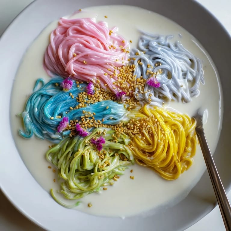 Colorful noodles swirled in creamy sauce, perfect for fun family meals.  