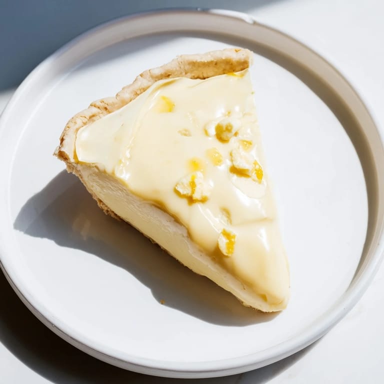 Cool, chilled Water Pie with a smooth, custard-like texture ready to be served and enjoyed.