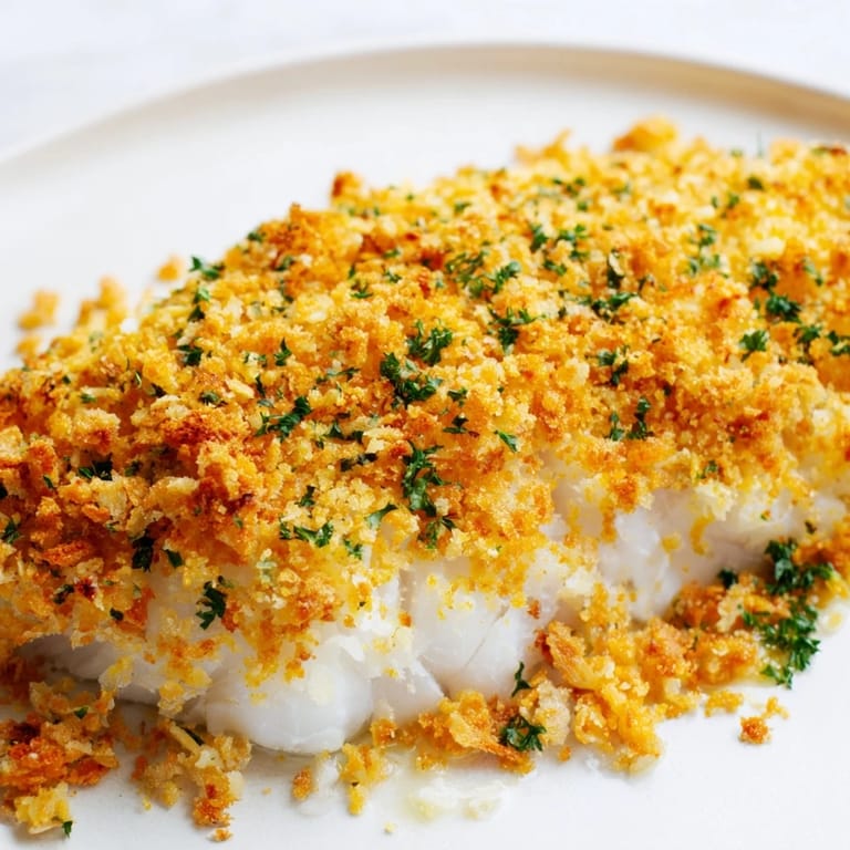 Flaky, tender Baked Cod, a New England favorite with a buttery Ritz cracker topping.