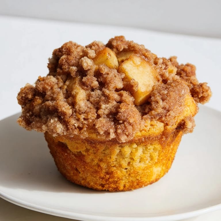 Freshly baked tasty apple muffins, smelling of cinnamon and apples, perfect for a cozy breakfast treat.