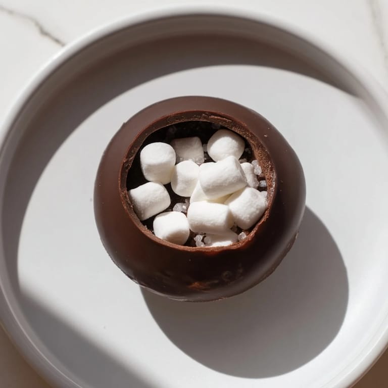 Enjoy the sweetness! A Budget-Friendly Hot Cocoa Bomb Cup awaits, overflowing with marshmallows ready to melt.
