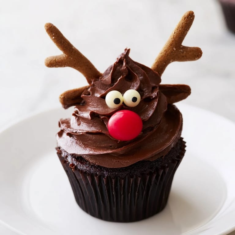 This Reindeer Holiday Dessert Platter features delicious reindeer cupcakes, ideal for any holiday gathering.