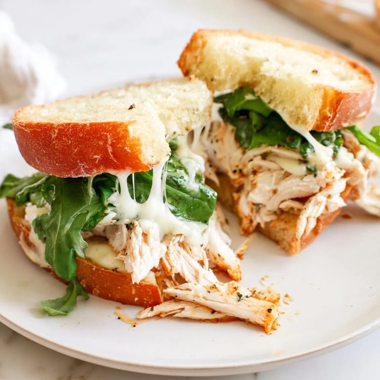 Close-up of a flavorful Leftover Pizza Chicken Sandwich stacked high with savory ingredients and cheese.