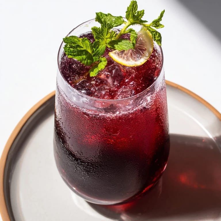 Refreshing tartness: a Sleepy Girl Cherry Mocktail featuring cherry juice, beautifully served with ice.
