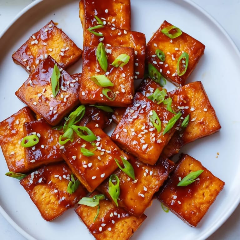 Imagine tender tofu, coated in a sticky Honey Gochujang sauce: a lovely vegetarian meal.