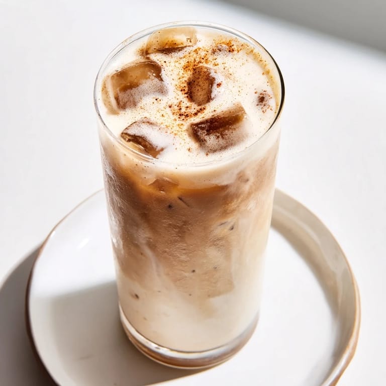 A chilled glass showcasing a perfectly blended Proffee Power Blend, ready to enjoy with a hint of vanilla.