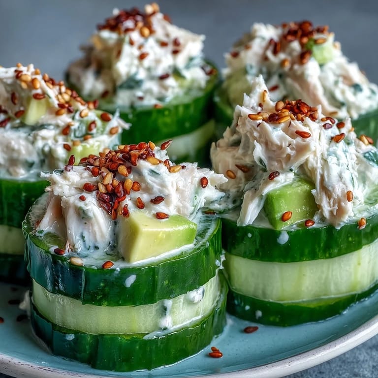 Refreshing California Roll Cucumber Salad featuring creamy avocado cubes and savory crab mixed in a light, sushi-style dressing.