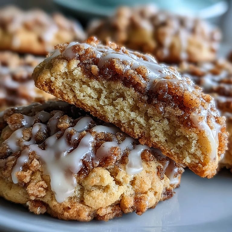 A platter of Gilmore Girls Coffee Cake Cookies showcasing cinnamon-brown sugar streusel and soft texture.