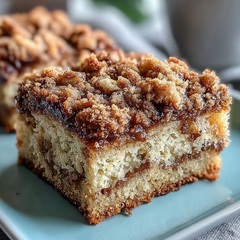 A warm slice of Cardamom Coffee Cake served on a white plate, perfect for breakfast or afternoon tea.