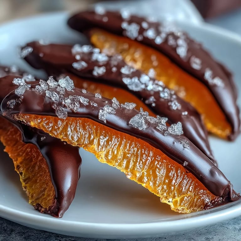 3. Handmade candied orange peel enrobed in smooth dark chocolate, a sophisticated French confection delight.
