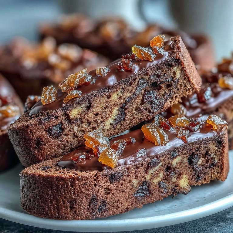 Fragrant Italian biscotti with zesty orange peel and rich dark chocolate, baked until golden and crunchy.  
