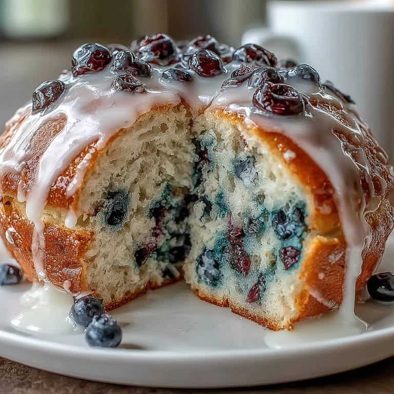 Fresh blueberry protein bagels with lemon glaze, chewy and tender, bursting with berries and finished with a vibrant, citrusy topping.