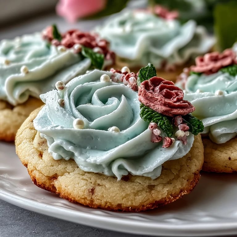 Soft, buttery cookies decorated with delicate pastel royal icing, ideal for festive gatherings.