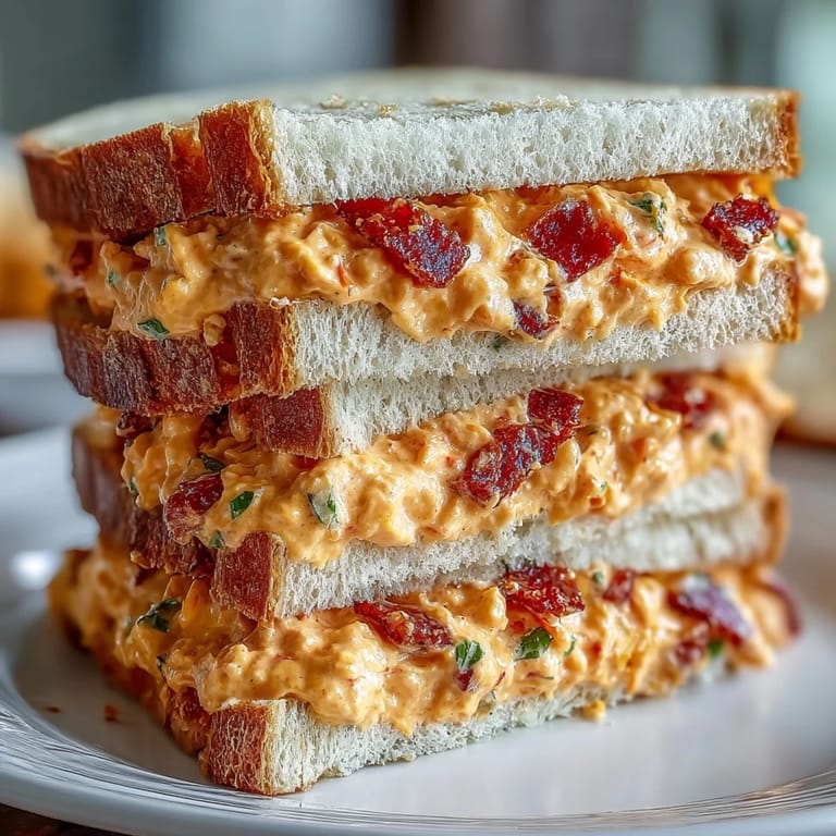 Classic Southern tea sandwiches filled with homemade pimento cheese, ideal for entertaining and afternoon events.