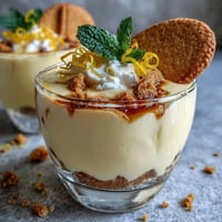 Creamy lemon mousse cups with buttery shortbread cookies, a bright and elegant spring dessert with fresh berries and mint.  